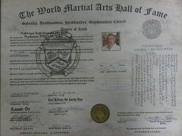 Degree Of Rank -The World Martial Arts Hall Of Fame
